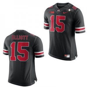 Men's NCAA Ohio State Buckeyes Ezekiel Elliott #15 College Stitched 2015 Patch Authentic Nike Black Football Jersey KS20B81SY